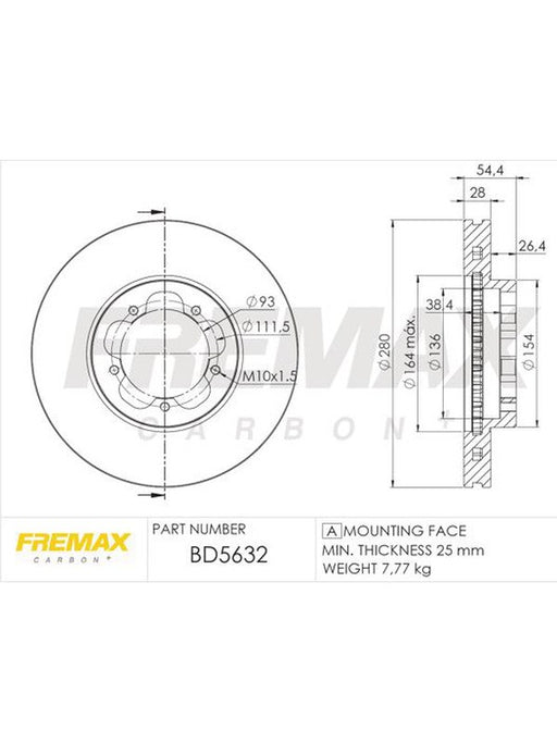 Fremax Brake Disc Front Pair BD-5632 Fremax - Micks Gone Bush