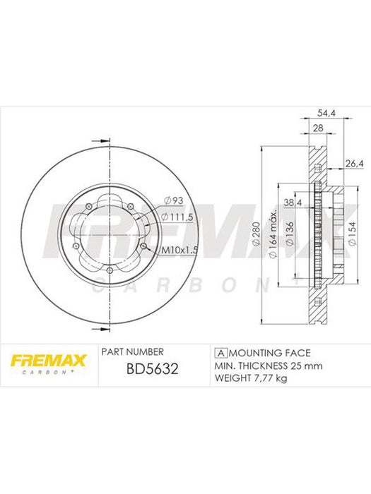 Fremax Brake Disc Front Pair BD-5632 Fremax - Micks Gone Bush