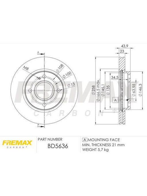 Fremax Brake Disc Front Pair BD-5636 Fremax - Micks Gone Bush