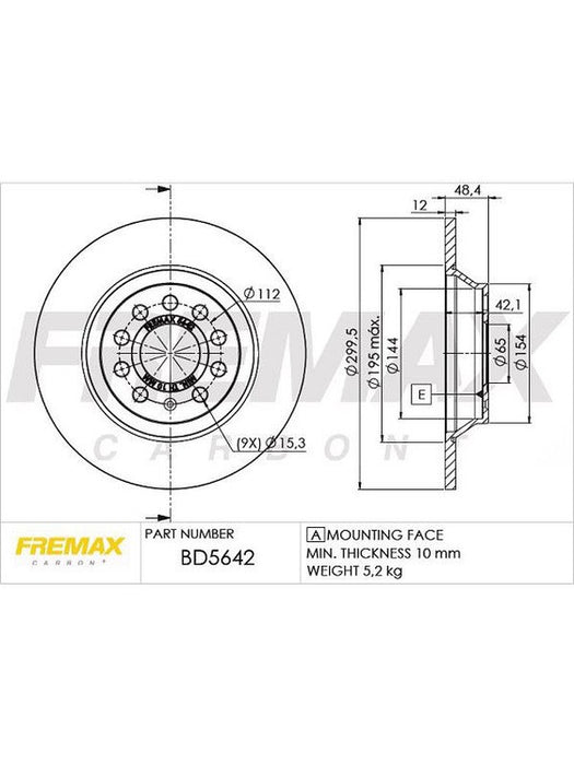 Fremax Brake Disc Rear Pair BD-5642 Fremax - Micks Gone Bush