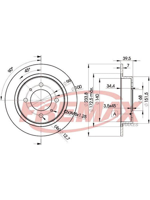Fremax Brake Disc Rear Pair BD-5803 Fremax - Micks Gone Bush