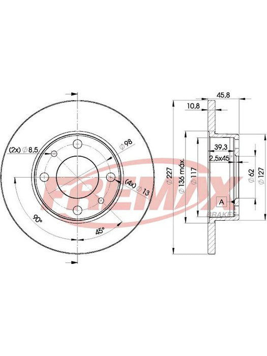 Fremax Brake Disc Front Pair BD-5812 Fremax - Micks Gone Bush