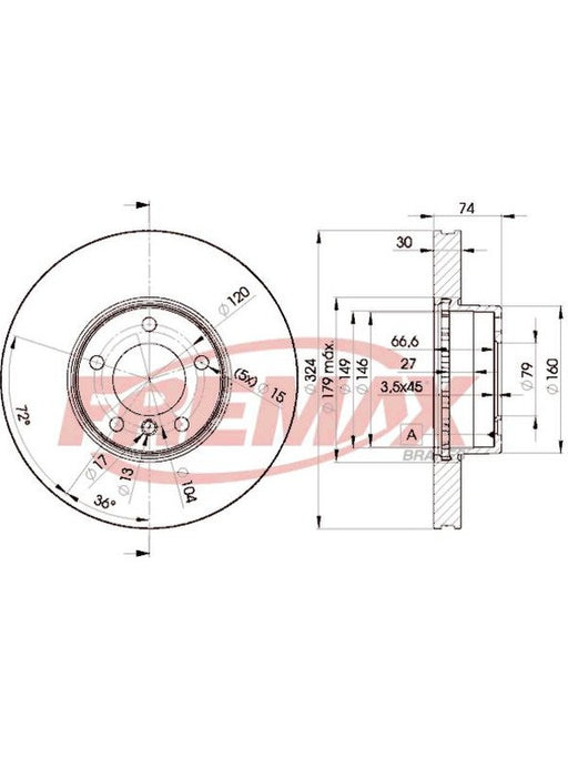 Fremax Brake Rotor Vented Each Front BD-5859 Fremax - Micks Gone Bush
