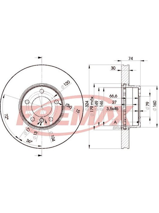 Fremax Brake Rotor Vented Each Front BD-5859 Fremax - Micks Gone Bush