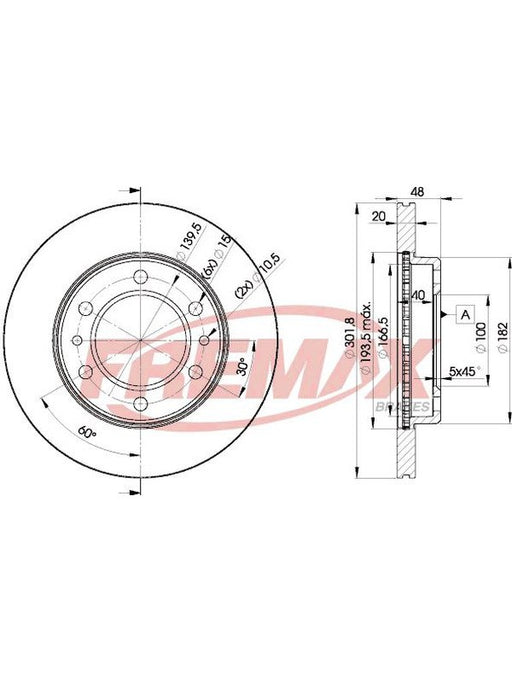 Fremax Brake Disc Front Pair BD-6004 Fremax - Micks Gone Bush