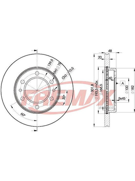 Fremax Brake Disc Front Pair BD-6004 Fremax - Micks Gone Bush