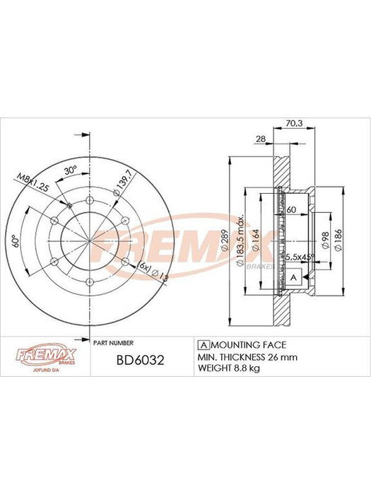 Fremax Brake Disc Front Pair BD-6032 Fremax - Micks Gone Bush