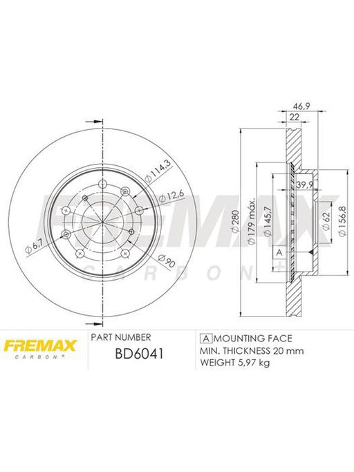 Fremax Brake Disc Front Pair BD-6041 Fremax - Micks Gone Bush