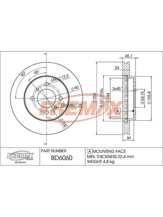 Fremax Brake Disc Front Pair BD-6060 Fremax - Micks Gone Bush