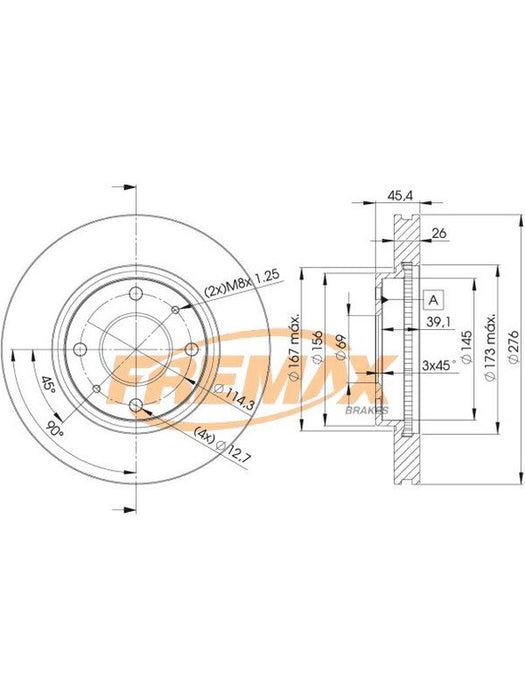 Fremax Brake Disc Front Pair BD-6070 Fremax - Micks Gone Bush