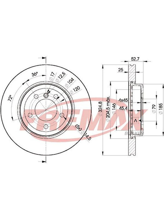 Fremax Brake Disc Front Pair Bmw E46 330I 330Ci BD-6071 Fremax - Micks Gone Bush