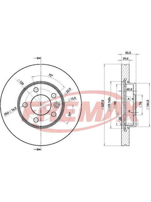 Fremax Brake Disc Front VW Transporter T5 Diesel BD-6153 Fremax - Micks Gone Bush
