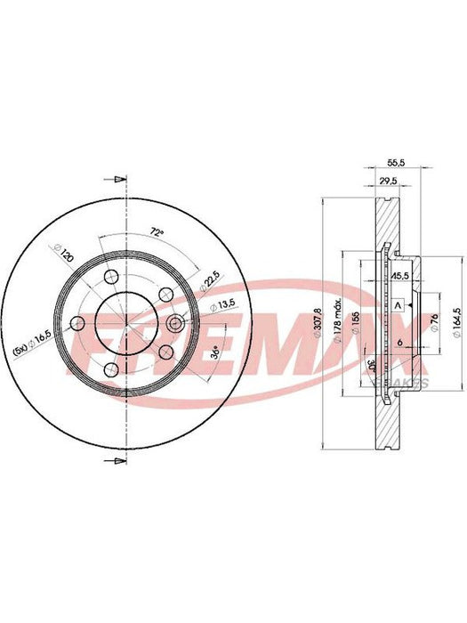 Fremax Brake Disc Front VW Transporter T5 Diesel BD-6153 Fremax - Micks Gone Bush