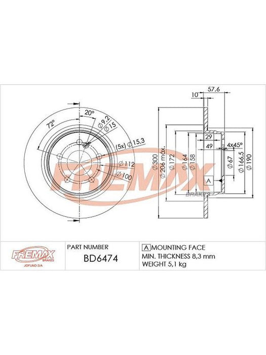 Fremax Brake Disc Rear Pair BD-6474 Fremax - Micks Gone Bush