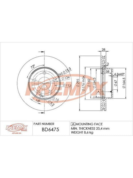 Fremax Brake Disc Front Pair BD-6475 Fremax - Micks Gone Bush