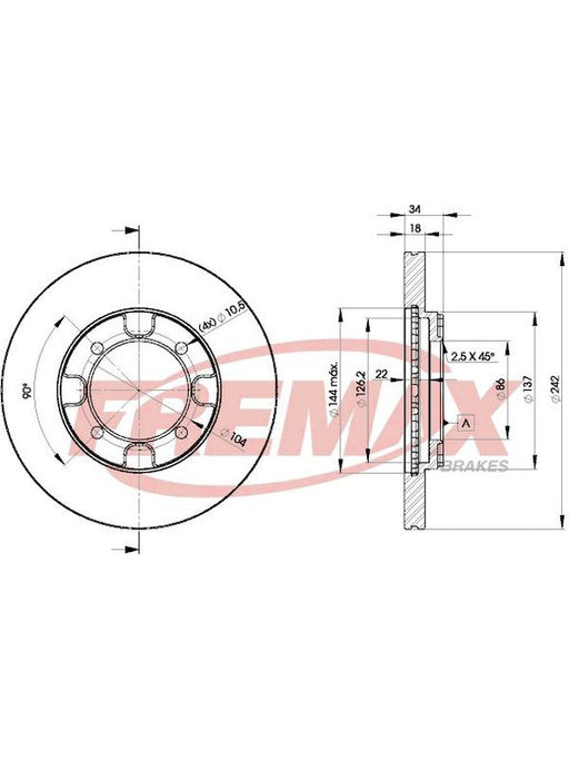 Fremax Brake Disc Front Pair BD-6677 Fremax - Micks Gone Bush