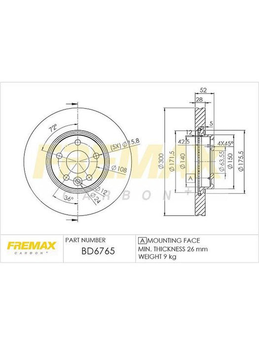 Fremax Brake Disc Front Pair BD-6765 Fremax - Micks Gone Bush