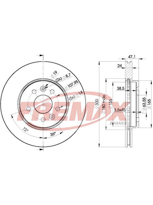 Fremax Brake Disc Front Pair BD-6767 Fremax - Micks Gone Bush