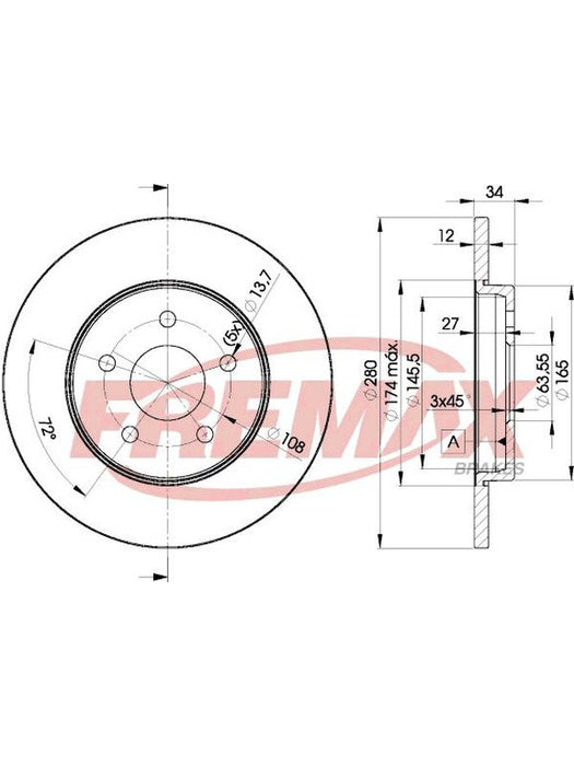 Fremax Brake Disc Rear Pair BD-6768 Discs Fremax - Micks Gone Bush