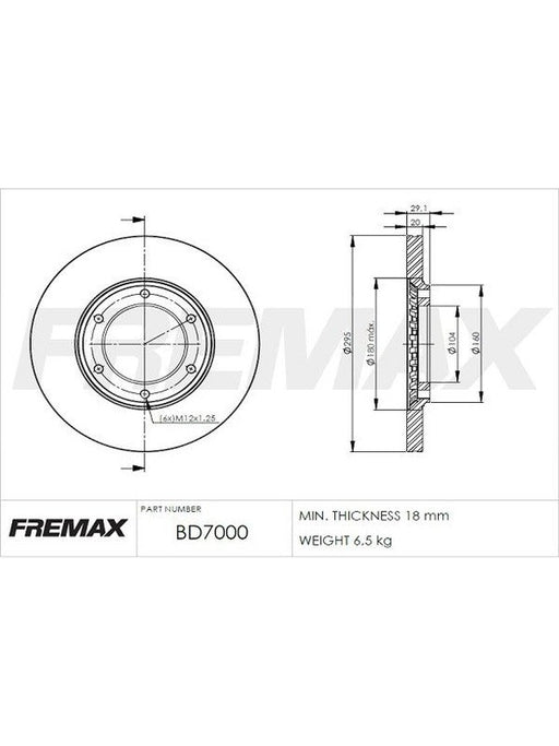 Fremax Brake Disc Front Pair BD-7000 Fremax - Micks Gone Bush