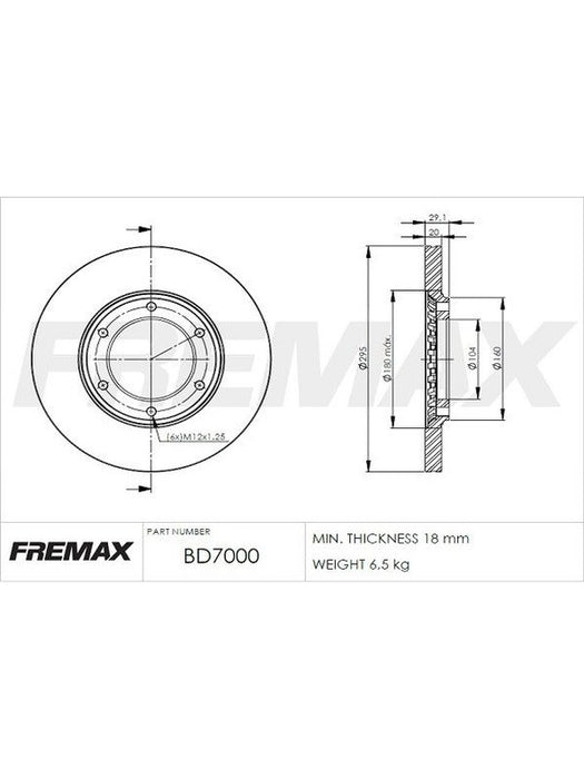Fremax Brake Disc Front Pair BD-7000 Fremax - Micks Gone Bush