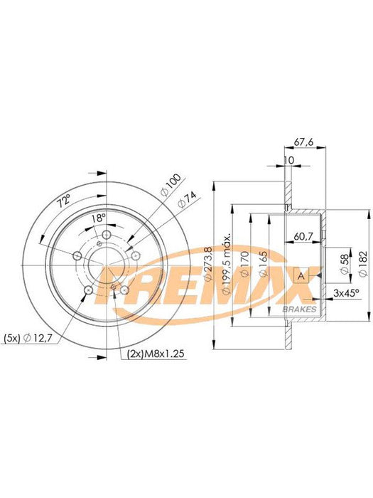 Fremax Brake Disc Rear Pair BD-7033 Fremax - Micks Gone Bush