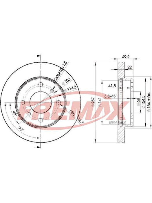 Fremax Brake Disc Front Pair BD-7101 Fremax - Micks Gone Bush