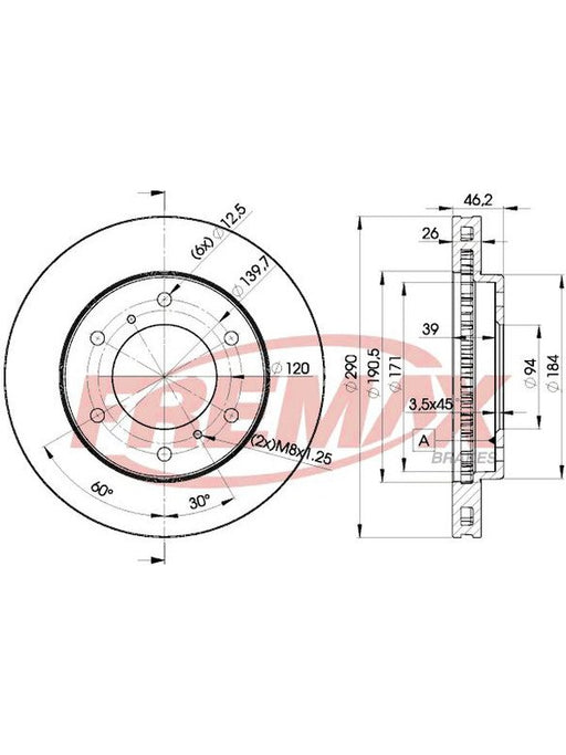 Fremax Brake Disc Front Pair BD-7116 Fremax - Micks Gone Bush