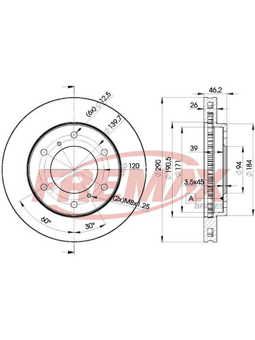 Fremax Brake Disc Front Pair BD-7116 Fremax - Micks Gone Bush