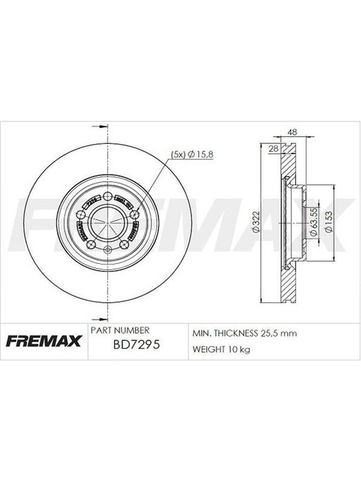 Fremax Brake Disc Front Each BD-7295 Fremax - Micks Gone Bush