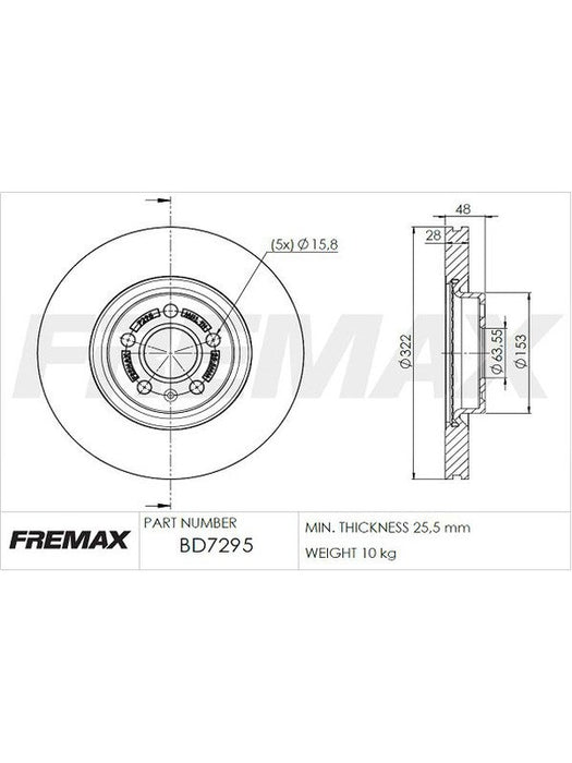 Fremax Brake Disc Front Each BD-7295 Fremax - Micks Gone Bush