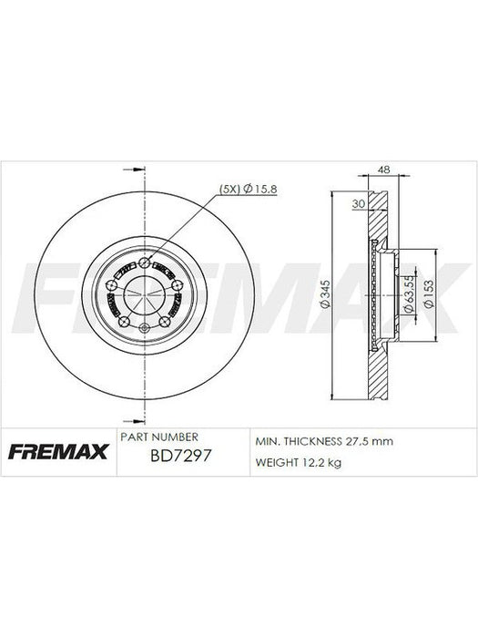 Fremax Brake Disc Front Each BD-7297 Fremax - Micks Gone Bush