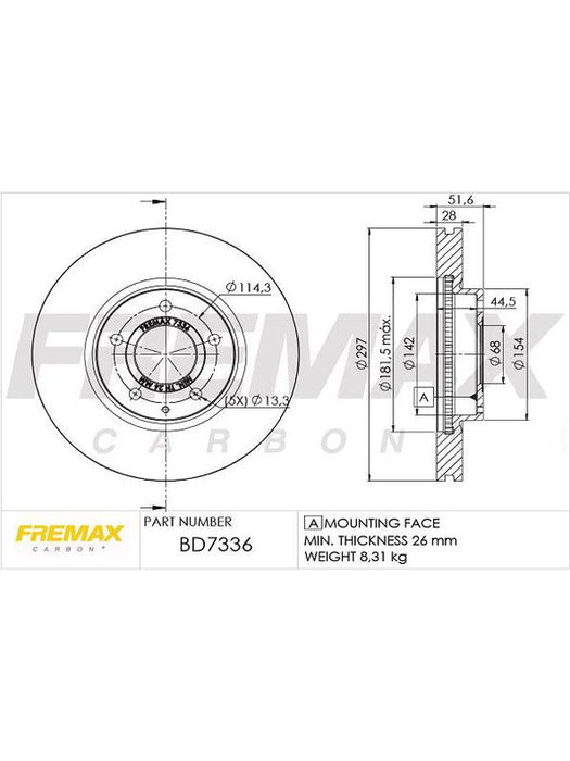 Fremax Brake Disc Front Pair BD-7336 Fremax - Micks Gone Bush