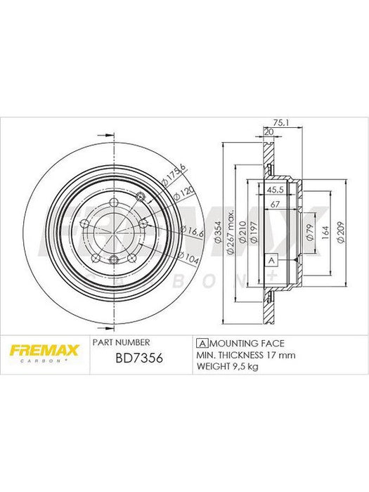 Fremax Brake Disc Rear Pair BD-7356 Fremax - Micks Gone Bush