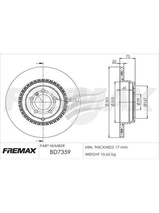 Fremax Carbon Plus Rear 365mm Each BD-7359 Fremax - Micks Gone Bush
