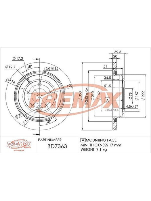 Fremax Brake Rotor (Pair) Rear BD-7363 Fremax - Micks Gone Bush