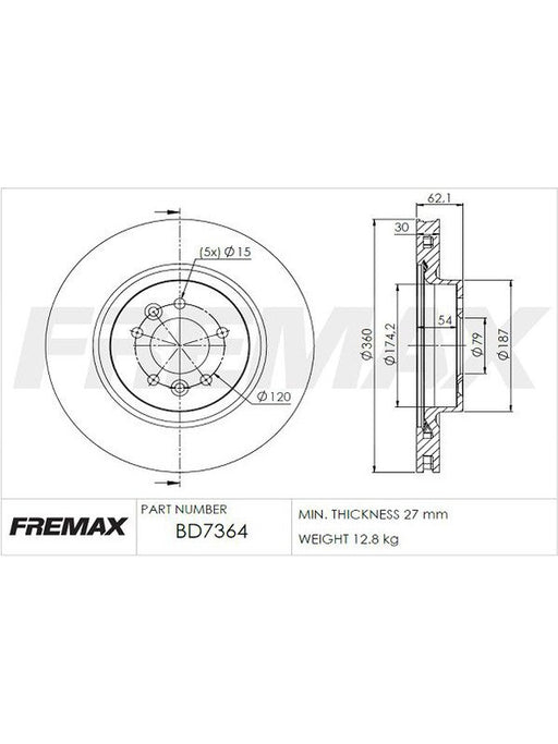 Fremax Brake Disc Front Each BD-7364 Fremax - Micks Gone Bush