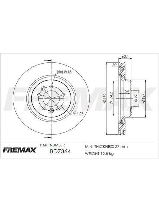 Fremax Brake Disc Front Each BD-7364 Fremax - Micks Gone Bush
