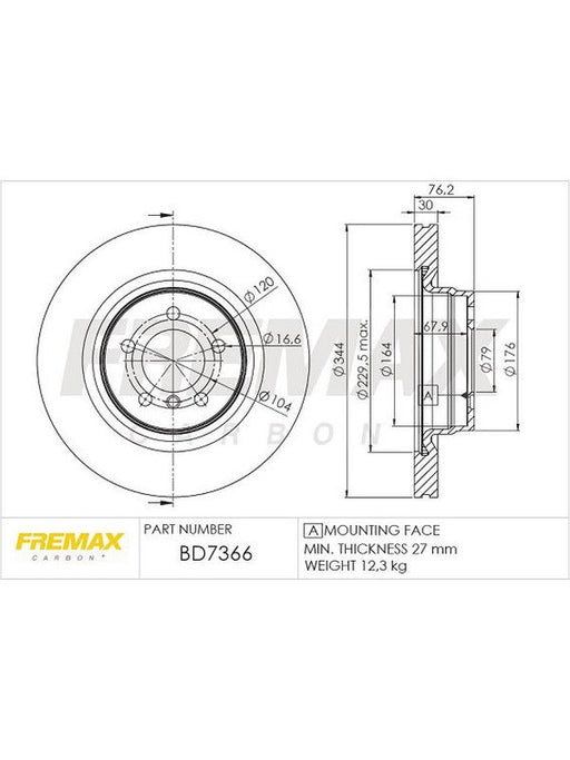 Fremax Brake Disc Front Each BD-7366 Fremax - Micks Gone Bush