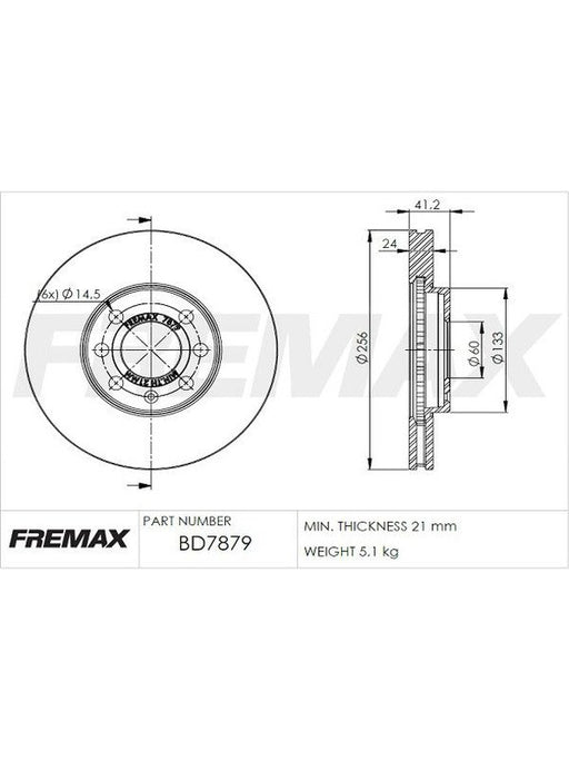 Fremax Brake Disc Front Pair BD-7879 Fremax - Micks Gone Bush