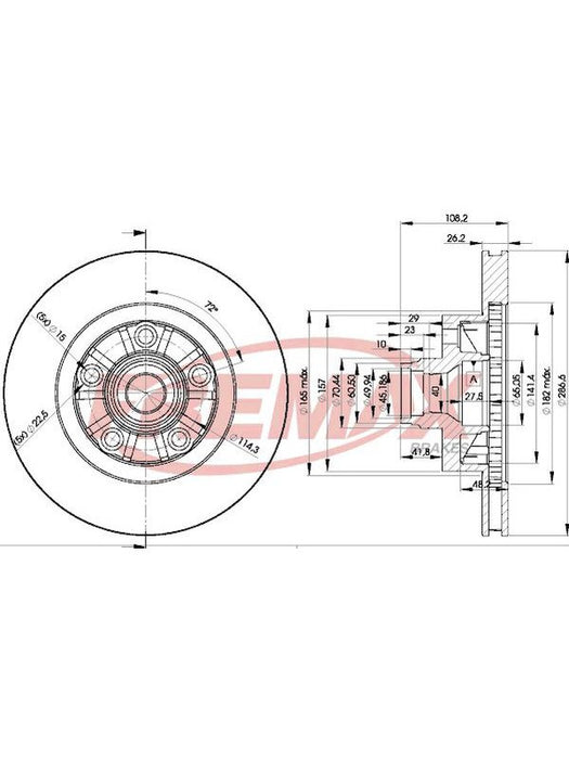 Fremax Brake Disc Front Each Includes Bearing BD-7923 Fremax - Micks Gone Bush