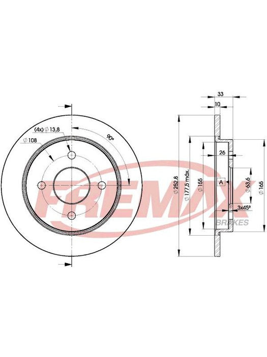 Fremax Brake Disc Rear Pair BD-7969 Fremax - Micks Gone Bush