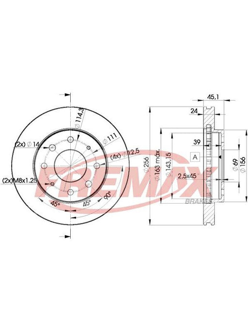 Fremax Brake Disc Front Pair BD-8107 Fremax - Micks Gone Bush