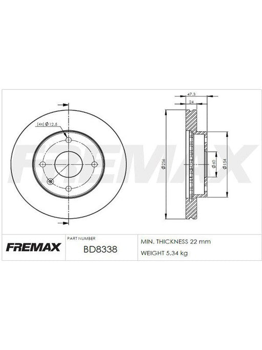 Fremax Brake Disc Front Pair BD-8338 Fremax - Micks Gone Bush
