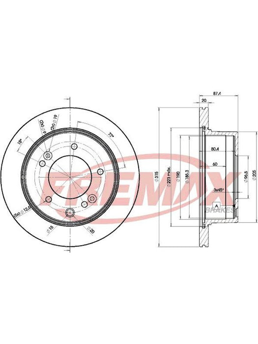 Fremax Brake Disc Rear Pair BD-8411 Fremax - Micks Gone Bush