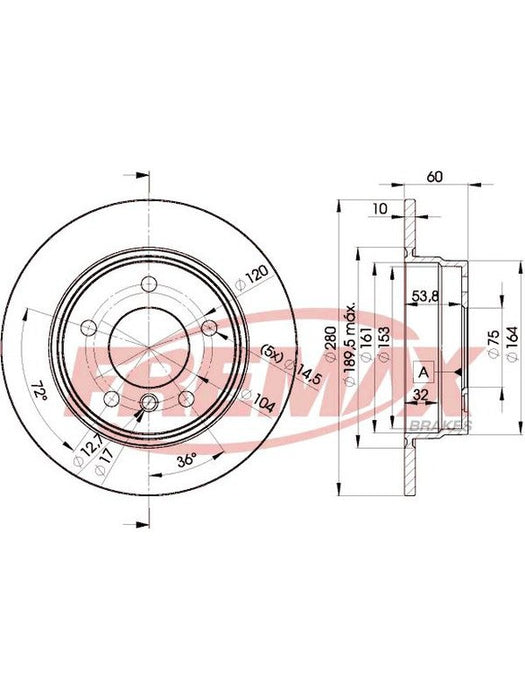 Fremax Brake Disc Rear Pair Bmw E36. 318I 318Is 320I 325I BD-8936 Fremax - Micks Gone Bush