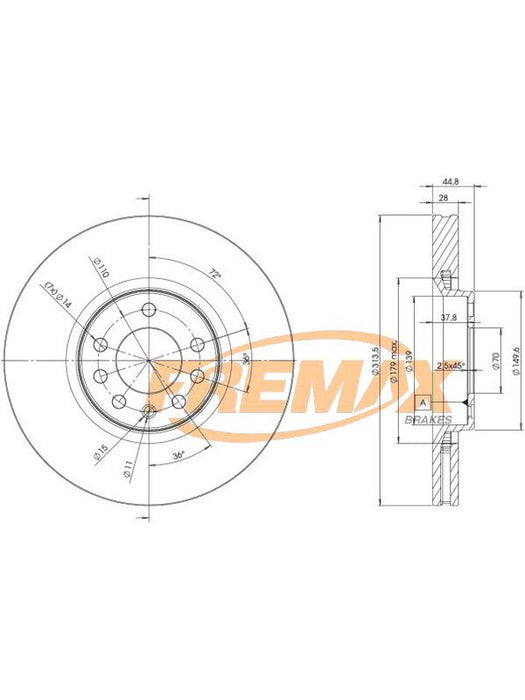 Fremax Brake Disc Front Pair BD-9005 Fremax - Micks Gone Bush