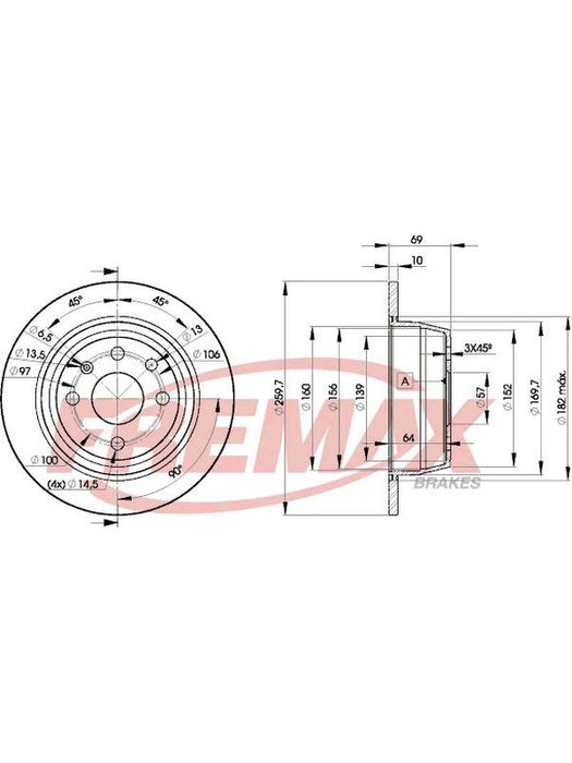 Fremax Brake Disc Rear Pair BD-9041 Fremax - Micks Gone Bush