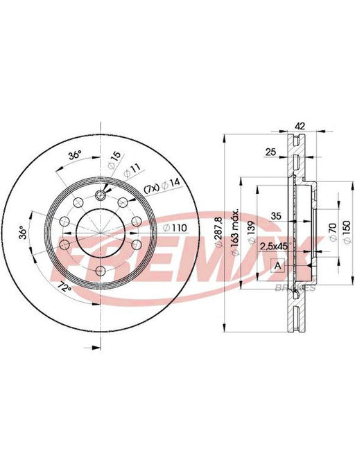 Fremax Brake Disc Front Pair BD-9043 Fremax - Micks Gone Bush