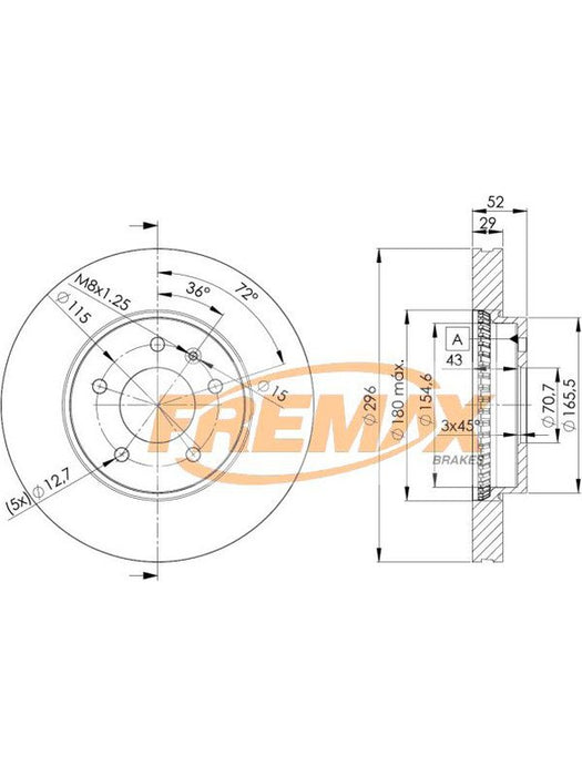 Fremax Brake Disc Front Pair BD-9048 Fremax - Micks Gone Bush